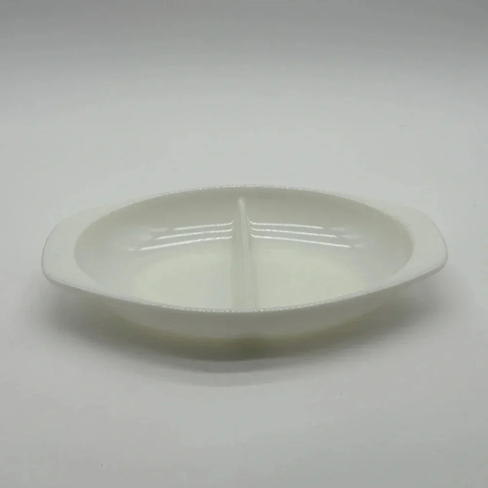 Vintage Pyrex White Milk Glass Divided Serving Dish Platter Bowl 1 1/2 QT #1083‎